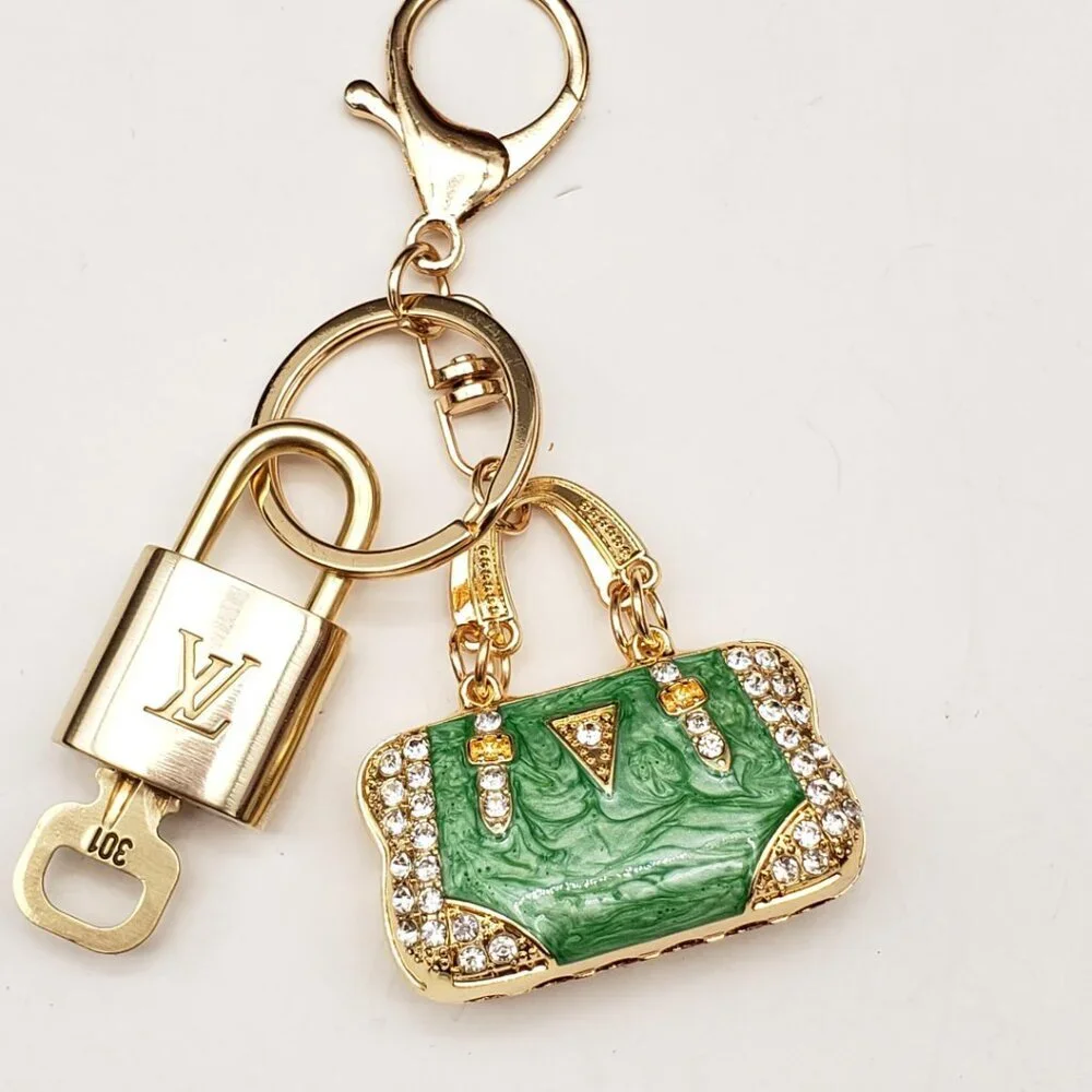 Louis Vuitton Authentic Gold Padlock 🔒 Key + Unbranded Keychain Bag Charm